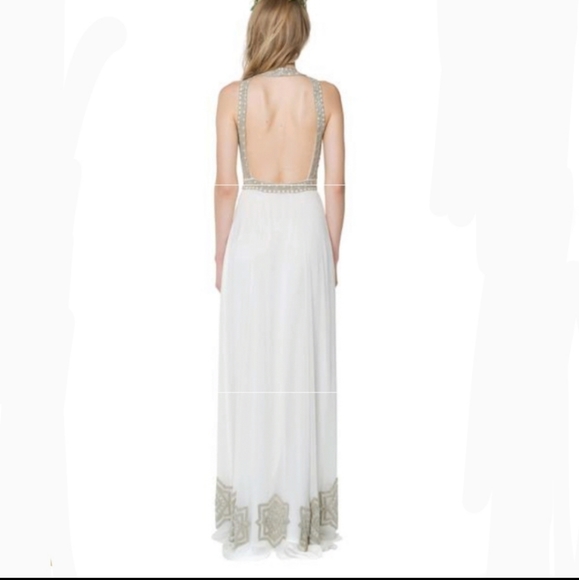 Mara Hoffman Athena beaded silk chiffon gown 0 wedding bohemian - Picture 3 of 16